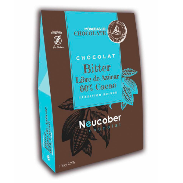 Chocolate Fino Bitter 60% Cacao Sin Azúcar